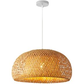 Lamp ShadeE27 Hanging Lamp Shade,Retro Handmade Bamboo Lampshade Chandelier Cover Rattan for Table Lamps and Pendant Ceiling Lights