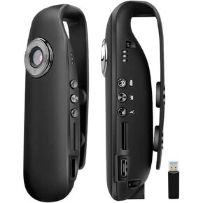 Aoceman Police Body Camera Lightweight and Portable Spy Camera with Video Wearable 1080P Body Wearable Camera 007 Mini Camera for Home/Outdoor/Law Enforcement/Security Guard/Home/Hiking