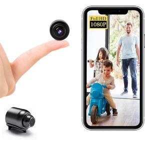 Small Wireless WiFi Camera,HD1080P Battery Camera with Video Recording Live Feed,Baby Monitor,Nanny Camera,Pet Camera with Night Vision,Motion Detection,Cloud Storage for Security withiOS Android