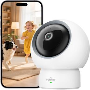 2.5K Indoor Cameras for Home Security, 5ghz WiFi Pet Camera, Baby Monitor with 5GHz/2.4GHz Dual-Band WiFi 6, Bluetooth Pairing, Night Vision, AI Human/Pet/Baby Crying Detection, No Monthly Fees