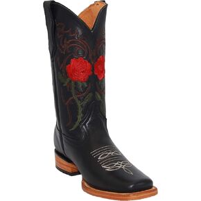 Women’s Leather Floral Embroidered Cowgirl Western Boot