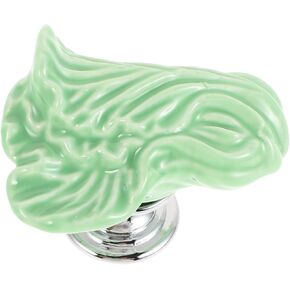 Ceramic Cabinet Knobs Cartoon Drawer Pulls for Boys and Girls Rooms Vintage Green Cabbage-Shaped Handles Fun Furniture Accessories for Closets and Dressers