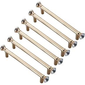 Pulls Bow,Pull Handle, Knob Handle,Door Knob，6 pcs Drawer Handle Drawer Knobs Zinc Alloy Golden Modern Cabinet Drawer Pulls, Wardrobe Furniture Handles Knob for Kid's Room Bedroom Door Draw