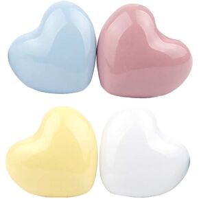 Kitchen Door Handles,Knob,Pull Handle,4pcs Colorful Ceramic Knobs Pull Handles for Kids Children's Bedroom Drawer Cupboard Home DIY Lovely Heart Shape with 2 Kinds Screws Handle