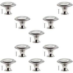 Kitchen Door Handles,Knob,Pull Handle,10PCS Cabinet Door Knobs Round Mushroom Shape Pull Handle Stainless Steel Brushed 28mm for Drawer Door Cupboard Wardrobe Handle