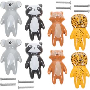 Gadpiparty 8pcs Cute Cartoon Animal Drawer Knobs Lion Cabinet Handles for Dresser and Wardrobe Easy to Install Pulls for Boys and Girls Rooms and Playrooms
