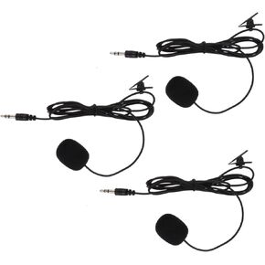 3Pcs Clip Microphones for Interviews Live Broadcasts Professional Lavalier Microphone with Easy Installation for Lectures Meetings and Vlogging