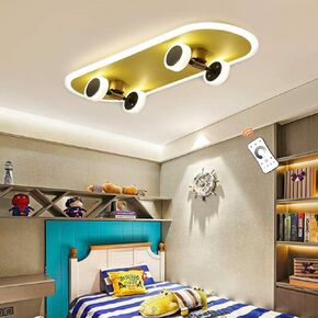 Skateboard Ceiling Light Modern Dimmable Ceiling Lamp Led 32W Children's Lamp Acrylic Chandelier Boys Girls Bedroom CeilingChildren's Room Living Room Kindergarten, G