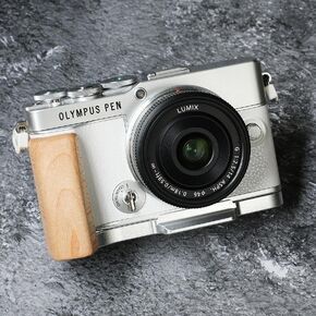 Wooden Wood Hand Grip with Alloy Base Quick Release L Handle Plate for Pen E-P7 Camera (Ebony)
