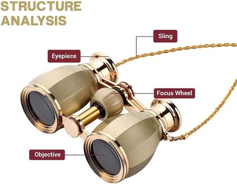 Telescope High Power Binoculars 4X30 Binoculars, Binoculars Compact for Adults Kids BAK4 Prism Lens Retro Design Metal Frame Telescope with Chain Elegant Design for Women Girls Concert in Saudi Arabia