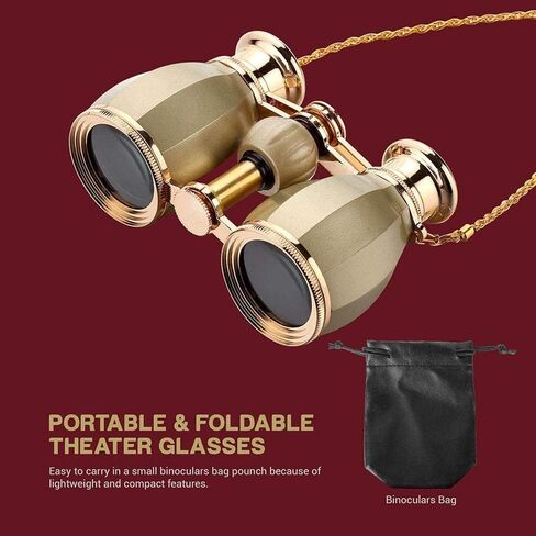 Telescope High Power Binoculars 4X30 Binoculars, Binoculars Compact for Adults Kids BAK4 Prism Lens Retro Design Metal Frame Telescope with Chain Elegant Design for Women Girls Concert in Saudi Arabia