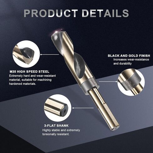 Uxcell 3pcs 21/32 "Drill Bit 1/2" مخفضة Shank M35 Cobalt 5 ٪ in Kuwait