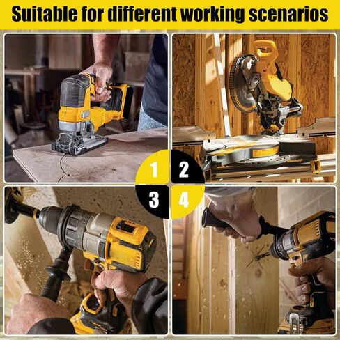 2Pack DCB200 6000MAH استبدال للبطارية DeWalt 20V متوافق مع بطارية DeWalt Lithium-ion DCB201 DCB203 DCB204 DCB206 DCB207 و DCD/DCF/DCG Series and Cordless Tools in Kuwait