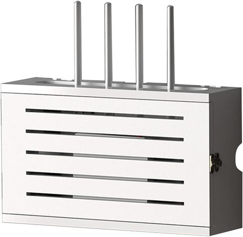Router Fences Wireless Router Storage Box Wall Mounted Router Storage Box Multi Function WiFi Router Storage Boxes TV Lower Row Socket Occlusion Box，Nutural-b-34x20x10cm in Saudi Arabia