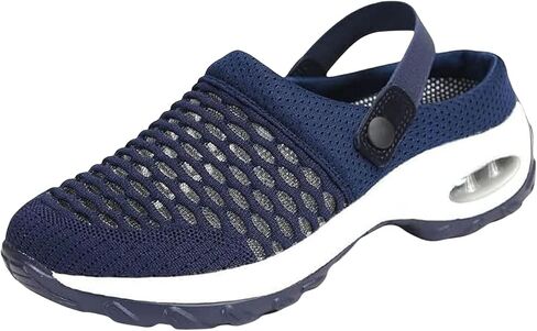 Women's Orthopedic Clogs with Air Cushion Support to Reduce Back and Knee Pressure Slippers Sandals Slip on Stretch Wide Width Arch Mules Summer Mesh Sneaker Lightweight Outdoor Walking Shoes in Saudi Arabia