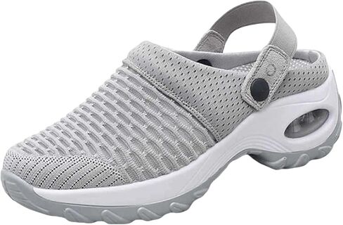 Women's Orthopedic Clogs with Air Cushion Support to Reduce Back and Knee Pressure Slippers Sandals Slip on Stretch Wide Width Arch Mules Summer Mesh Sneaker Lightweight Outdoor Walking Shoes in Saudi Arabia
