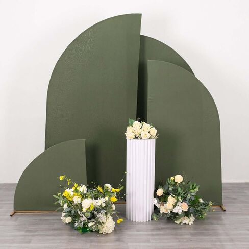 TableClothSfactory مجموعة من 4 أوكالبتوس Sage Green Spandex CHIARA BACKDROP COVER in Kuwait