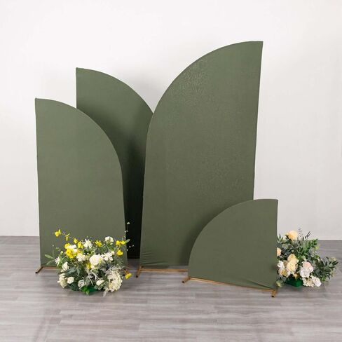 TableClothSfactory مجموعة من 4 أوكالبتوس Sage Green Spandex CHIARA BACKDROP COVER in Kuwait