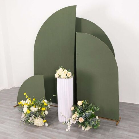 TableClothSfactory مجموعة من 4 أوكالبتوس Sage Green Spandex CHIARA BACKDROP COVER in Kuwait