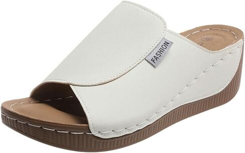 Rungion Womens Wedge Sandals Shoes Orthopedic Summer Summer Beach slipper مع دعم شرائح منصة غير رسمية in Kuwait
