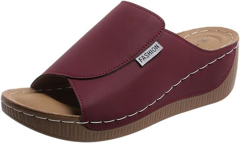 Rungion Womens Wedge Sandals Shoes Orthopedic Summer Summer Beach slipper مع دعم شرائح منصة غير رسمية in Kuwait