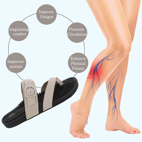 Kenkoh Women's Premium Reflexology & Acupressure Massage Sandals With Adjustable Strap Cushion Comfort Arch Support Sandal in Saudi Arabia