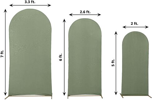 Efavormart Set of 3 | Brown Rustic Wood Plank Pattern Spandex Fitted Wedding Arch Covers for Round Top Chiara Backdrop Stands - 5ft, 6ft, 7ft in Kuwait