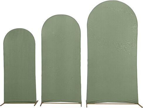 Efavormart Set of 3 | Brown Rustic Wood Plank Pattern Spandex Fitted Wedding Arch Covers for Round Top Chiara Backdrop Stands - 5ft, 6ft, 7ft in Kuwait
