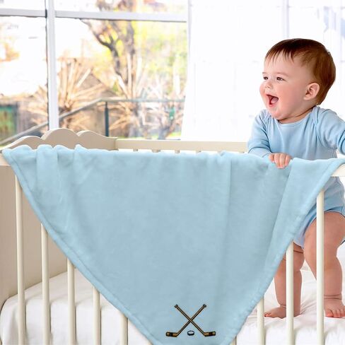 Custom Embroidery Nursery Bedding Baby Blankets for Boys & Girls Hockey Sticks in Kuwait