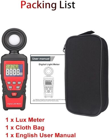 Light Meter, High Accuracy Luxmeter Professional Luxometer LCD Light Meter Digital Photometer Lux Meter,for Plants, Car Headlights, Home & Office LEDs(620L) in Saudi Arabia