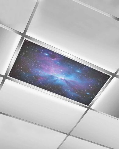 4 Pack Cute Cartoon Fluorescent Light Covers Rocket Moon Stars Night Sky Clouds Magnetic Light Covers Fluorescent Ceiling Shade Filters for Classroom Office School Home 4 x 2 Feet in Kuwait