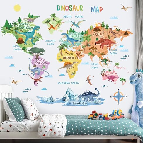 wondever 3D Large Dinosaur Wall Stickers Break Through Dino Jungle Dinosaur Peel and Stick Wall Art Decals for Boys Room Baby Nursery Kids Bedroom in Saudi Arabia