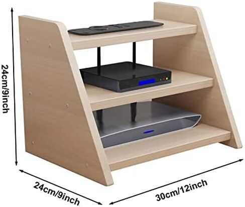 Router Storage Box，Router Storage Box Set-top Box Shelf Decorative Storage Rack Three -Layers Cable Organizer Box for Bedroom， Living Room Stands，A-30x24x24cm in Saudi Arabia