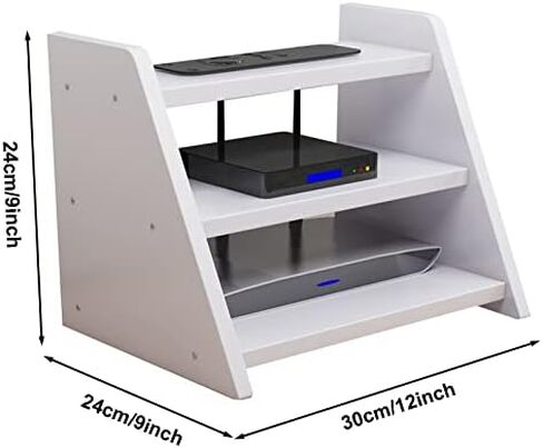 Router Storage Box，Router Storage Box Set-top Box Shelf Decorative Storage Rack Three -Layers Cable Organizer Box for Bedroom， Living Room Stands，A-30x24x24cm in Saudi Arabia