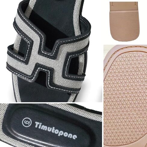 H Flat Sandals for Women Dressy Lightweight Comfortable Slide Sandal Fashion 2025 Summer Trendy Casual Slip-On Shoes in Saudi Arabia