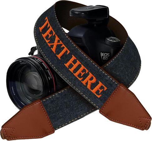 Custom Camera Strap, Embroidered Name Camera Strap Padded Universal Fit Neck Shoulder & Crossbody Strap Quick Release For DSLR/SLR/Mirrorless Canon Nikon Sony Compatible Photographers Gift - Black in Kuwait
