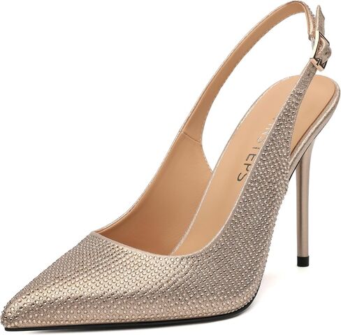 Movinsteps الكعب المتبادل للنساء مضخات مدببة الإغلاق الإغلاق الإبزيم Sexy Stiletto High High Heels Office Work Wedding Fashion Elegant Dary Shoes 4 Inch in Kuwait