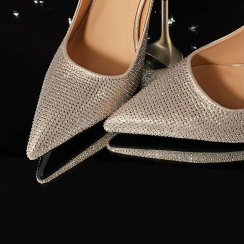 Movinsteps الكعب المتبادل للنساء مضخات مدببة الإغلاق الإغلاق الإبزيم Sexy Stiletto High High Heels Office Work Wedding Fashion Elegant Dary Shoes 4 Inch in Kuwait