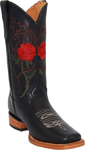 Women’s Leather Floral Embroidered Cowgirl Western Boot in Kuwait