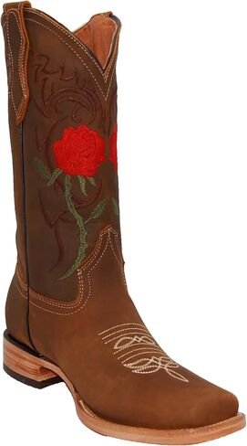 Women’s Leather Floral Embroidered Cowgirl Western Boot in Kuwait