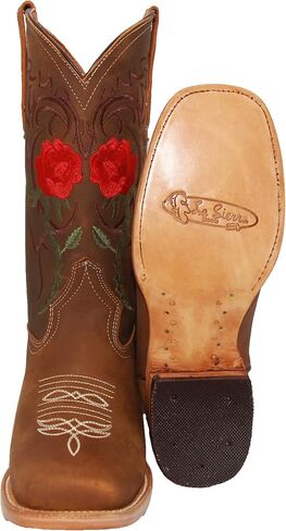 Women’s Leather Floral Embroidered Cowgirl Western Boot in Kuwait
