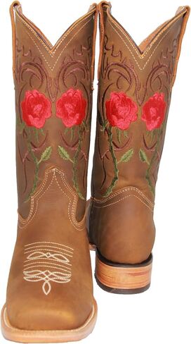 Women’s Leather Floral Embroidered Cowgirl Western Boot in Kuwait