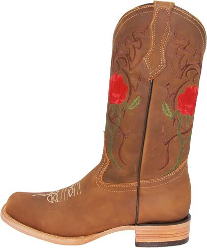 Women’s Leather Floral Embroidered Cowgirl Western Boot in Kuwait