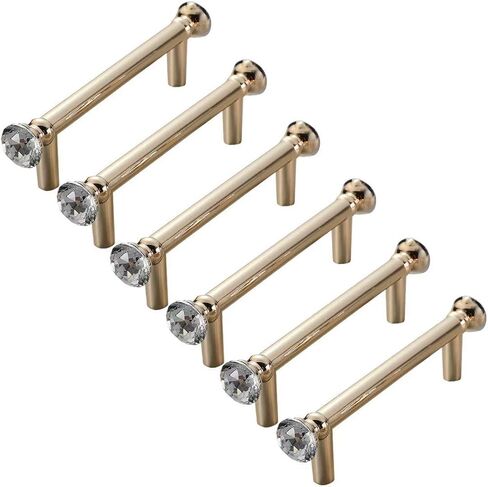 Pulls Bow,Pull Handle, Knob Handle,Door Knob，6 pcs Drawer Handle Drawer Knobs Zinc Alloy Golden Modern Cabinet Drawer Pulls, Wardrobe Furniture Handles Knob for Kid's Room Bedroom Door Draw in Saudi Arabia
