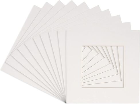 Poster Palooza 8x8 MAT لـ 20 × 20 إطارًا خالٍ من الحمض 8x8 أبيض غير لامع مصنوع لتناسب إطار صورة 20x20 ، لوحة متميزة للصور العائلية ، أدوات العرض ، الفن ، تأطير الصور (حزمة 10 حصير) in Kuwait