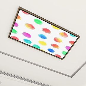 6 Pack Fluorescent Light Covers for Ceiling Lights Seamless pattern stars polka dots Cute baby for Pattern Decorative Magnetic Fluorescent Covers for Classroom Office Home 2x4 ft