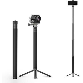 100cm Invisible Selfie Stick, 4 Section Adjustable 1/4 Extension Pole, Portable Extension Rod for Panoramic Cameras, Action Camera, DSLR Camera, etc