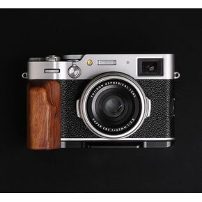 Ebony Walnut Wood Quick Release L Grip + Aluminium Alloy Baseplate for Fuji Film X100VI X100V6 Camera Handleder (Wallnut ، Black) in Kuwait