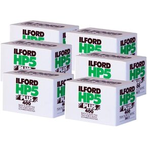 Six Pack of Ilford HP5 Plus 35mm Black & White Negative Film, 36 Exp