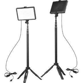 Andoer USB LED Video Light Kit Lighting Conference Conference مع 2 * LED Fill Light 3200K-5600K Dimmable 2 * TRUPOD16 * مرشحات الألوان لتسجيل الفيديو المباشر عبر الإنترنت.